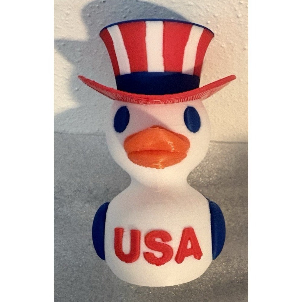 USA patriotic 4th of July duck plastic 2.25"x1.50 inches jeep
